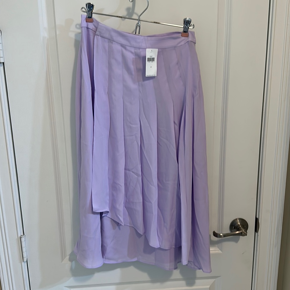 Banana Republic pleated wrap front lavender skirt